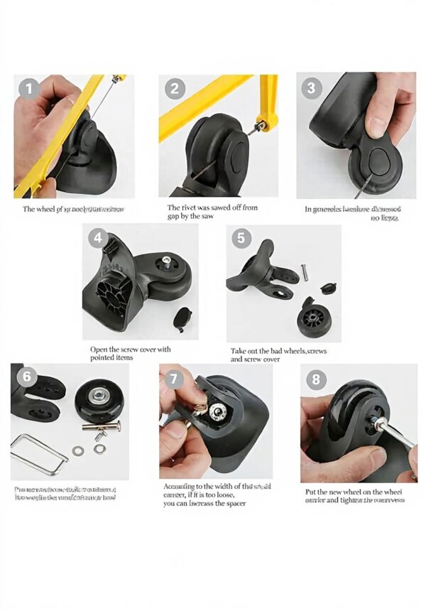 Roues valise SUPECHUNYI caoutchouc silencieux rechange