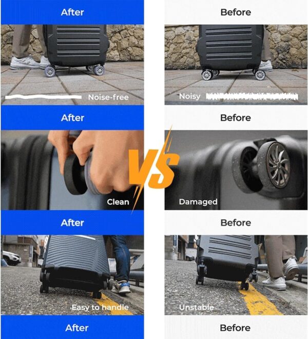 Protecteurs roues valise silicone Karriter réduction bruit-5