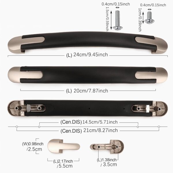 Poignée valise Doublelife rechange flexible 20cm noir-2