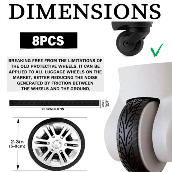 Housses silicone roues bagages JEXOWIQ protection