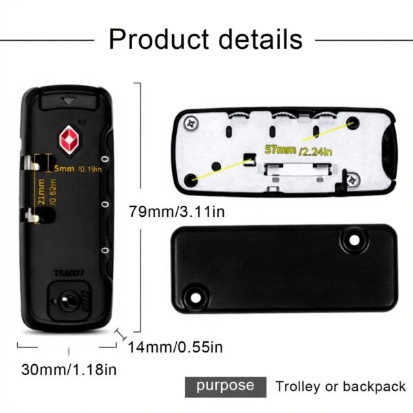 Reccisokz serrures bagages TSA combinaison sécurité 2 pièces