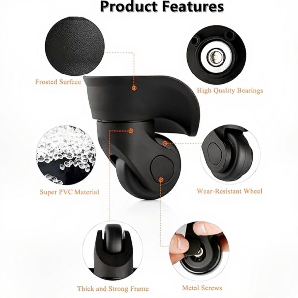Roues de valise Nicoone PVC rotation 360 degrés remplacement