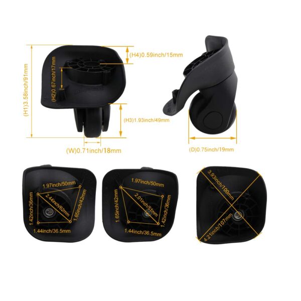 Roues valise Shanoer kit réparation plastique silencieux-5