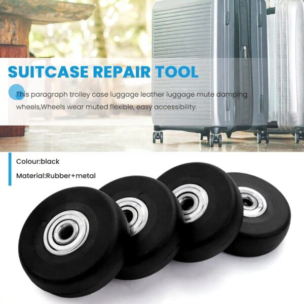 Roue Valise Universelle Tiamu 4 Pcs Caoutchouc Métal 50mm