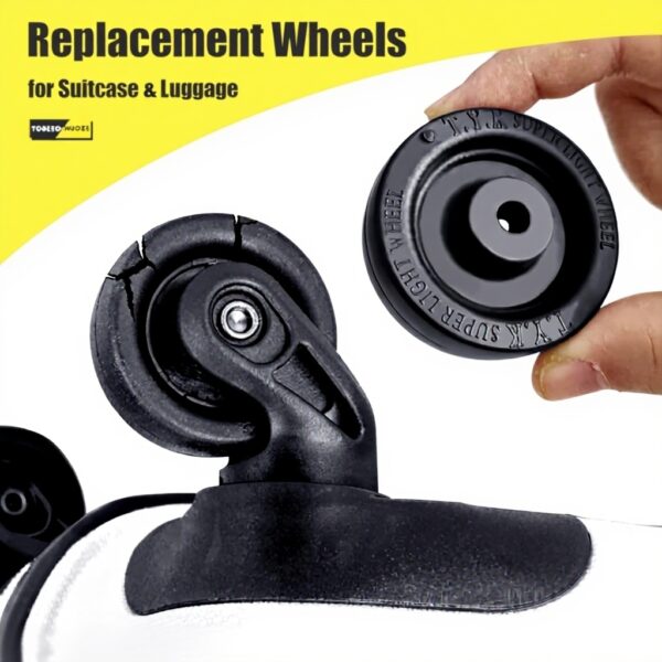 Roulettes de rechange pour valise 50x16mm Noir-3 durable