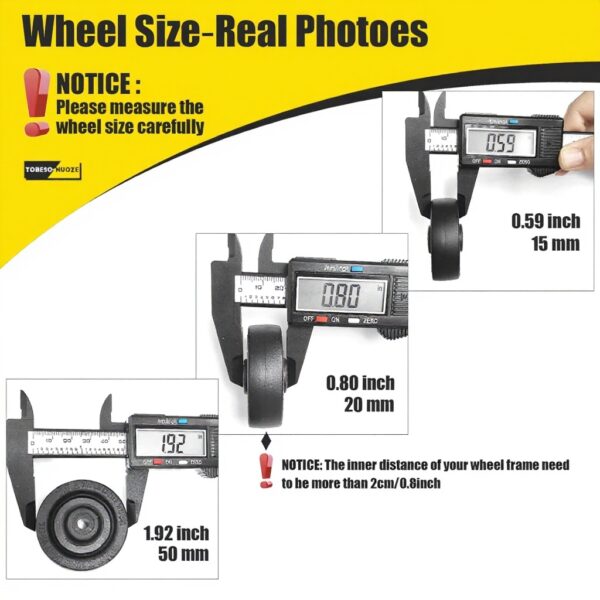 Roulettes de rechange pour valise 50x16mm Noir-3 durable